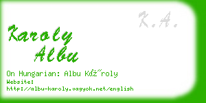 karoly albu business card